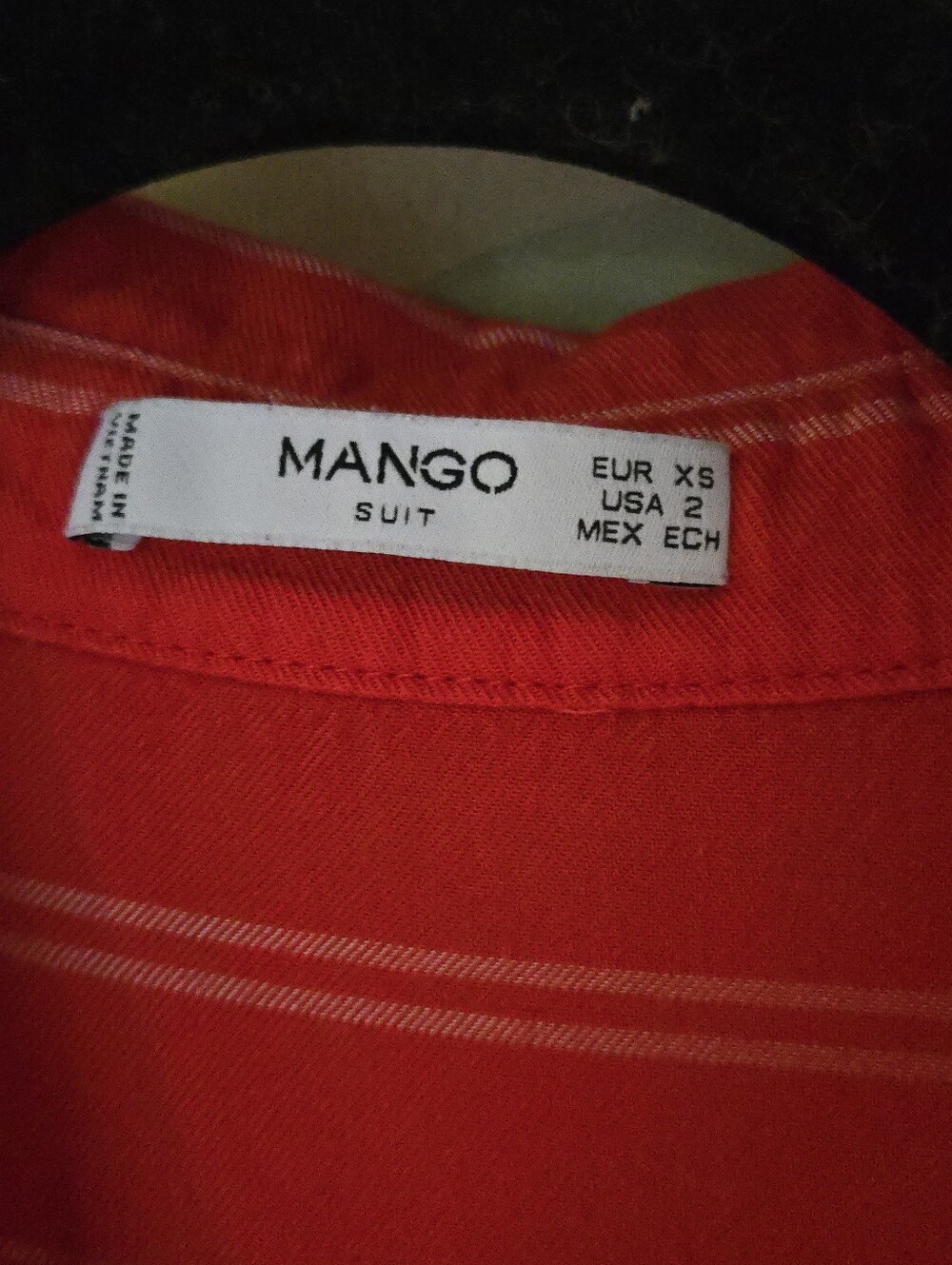 Mango Suit | Red Striped Oversized V-Neck Blouse, Size XS - Picture 4 of 8